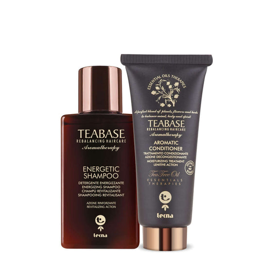 Teabase Energetic Travel Kit shampoo e conditioner energizzante per capelli sottili