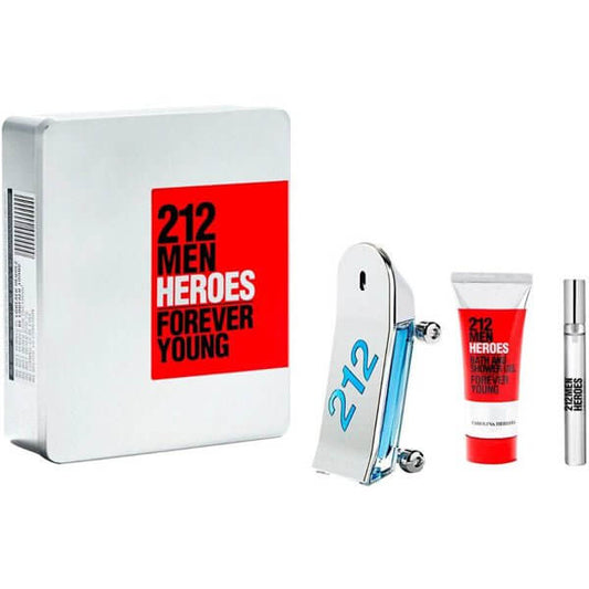 Carolina Herrera 212 Heroes Gift Set 90ml EDT + 100ml Shower Gel + 10ml EDT - Luxuryhaircenter