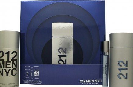 Carolina Herrera 212 Men Set Regalo 100ml EDT + 150ml Deodorante Spray + 10ml EDT - Luxuryhaircenter