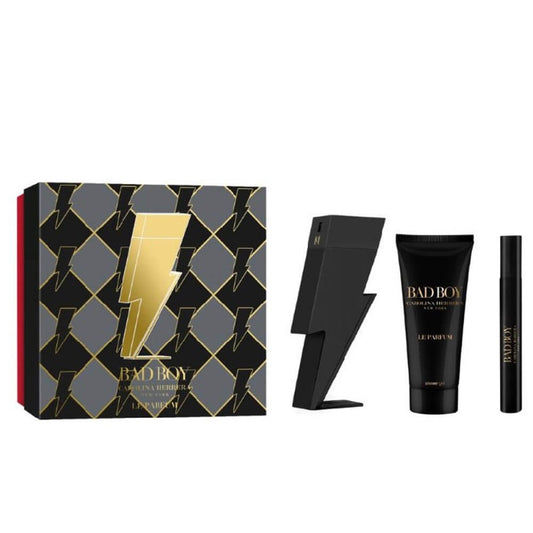 Carolina Herrera Bad Boy Le Parfum Gift Set 100ml EDP + 100ml Shower Gel + 10ml EDP - Luxuryhaircenter