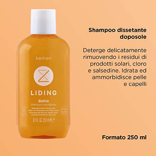 Kemon - Liding Bahia Shampoo Hair&Body, Shampoo Idratante e Doposole per Capelli e Corpo - 250 ml - Luxuryhaircenter