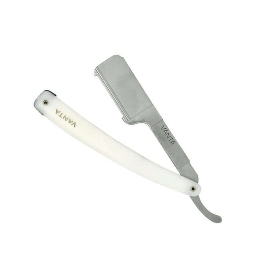 Vanta rasoio a mano libera tipo shavette vanta manico nero a lama intera - Luxuryhaircenter